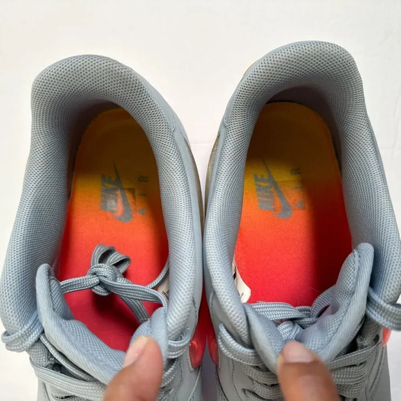 NIKE AIR FORCE 1 07 PREMIUM 2 OBSIDIAN MIST BLUE-HOT PUNCH US 9.5 AT4143-400 - Picture 8 of 11